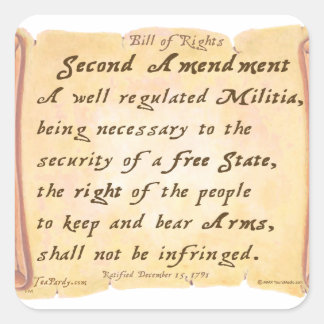 Second Amendment Square Sticker