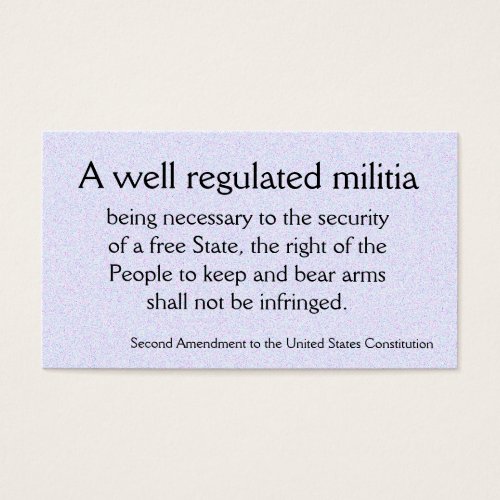 Second Amendment trivia cards Business Cards