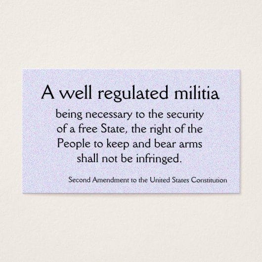 Second Amendment trivia cards (Front)