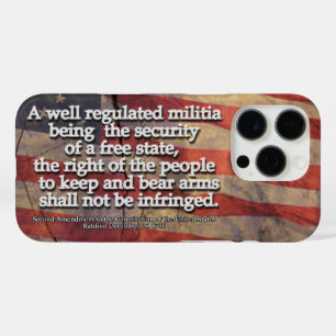 Second Amendment Typography Rustic US Flag iPhone 16 Pro Case