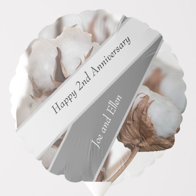 Second Anniversary with Cotton plant Balloon (Front)