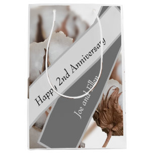 Second Anniversary with Cotton plant Medium Gift Bag