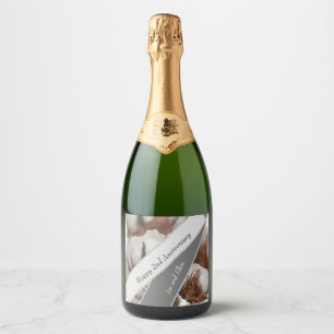 Second Anniversary with Cotton plant Sparkling Wine Label