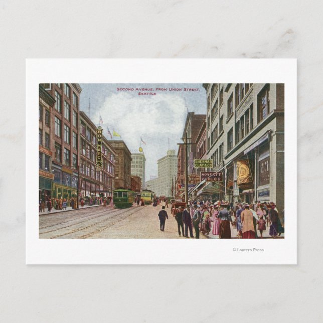 Second Avenue View from Union Street Postcard (Front)