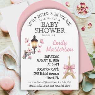 Second baby Parisian Girl Baby Shower Invitation
