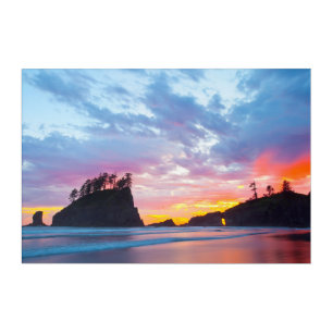 Second Beach at sunset, Washington Acrylic Print