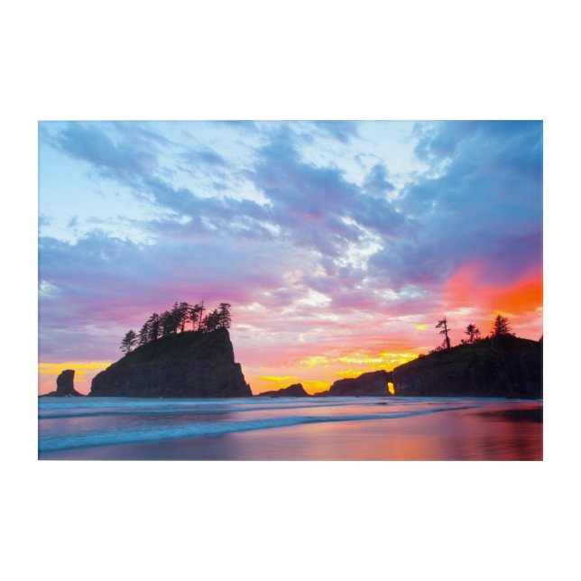 Second Beach at sunset, Washington Acrylic Print (Front)