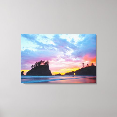 Second Beach at sunset Washington Canvas Print