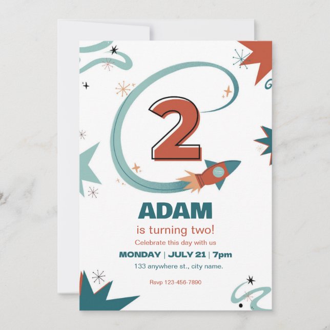 Second Birthday Celebration Invitation (Front)