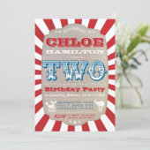 Second Birthday Circus Carnival Party Invitation (Standing Front)