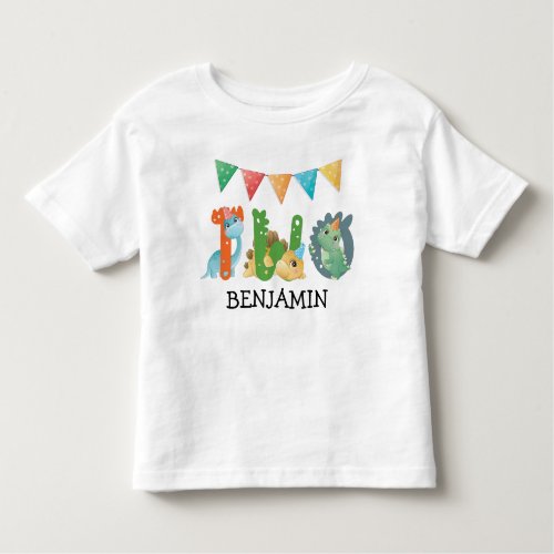 Second Birthday Dinosaur Baby  Toddler T_shirt