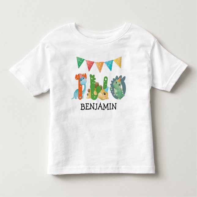 Second Birthday Dinosaur Baby  Toddler T-shirt (Front)