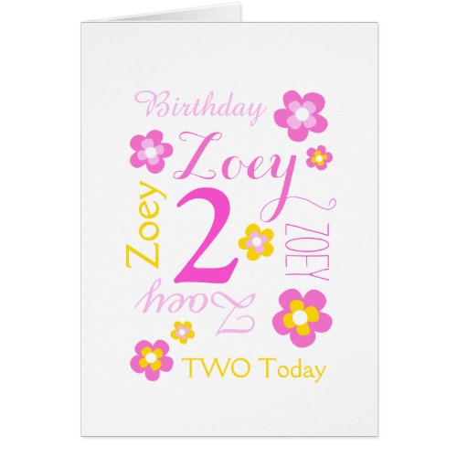 Second birthday flower custom graphic yellow pink