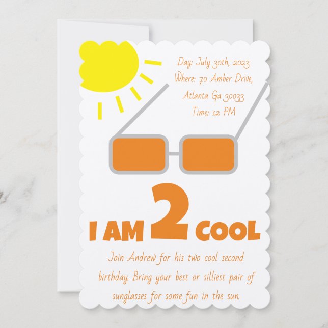 Second Birthday Invitation (Front)