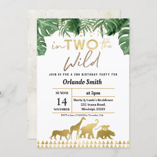 Second Birthday Invitation Into Two The Wild