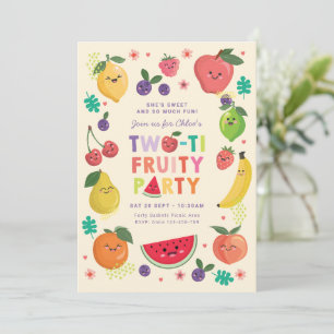 Second Birthday Invite, Two-ti Fruity Party Girl Invitation