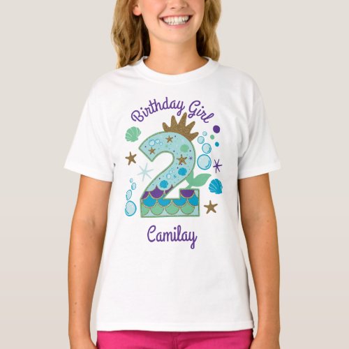 Second Birthday Mermaid 2nd T_Shirt