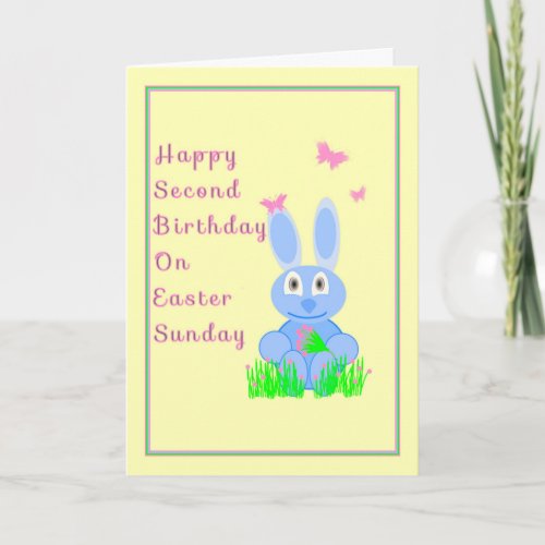 Second Birthday on Easter Sunday Holiday Card