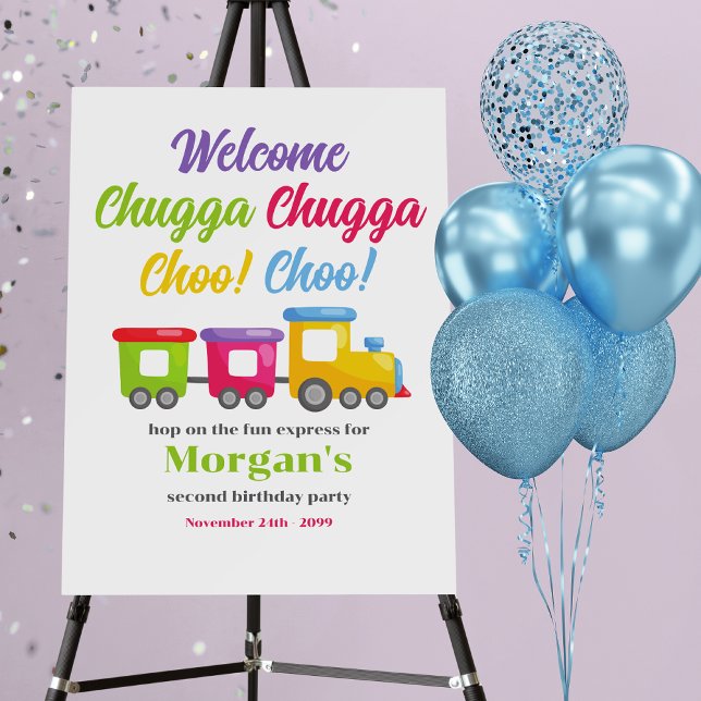 Second Birthday Party Chugga Choo Colorful Train Foam Board (Creator Uploaded)