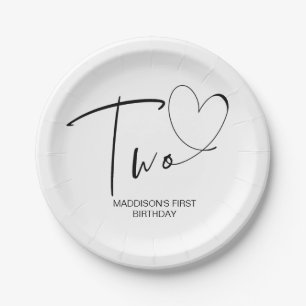 Second Birthday Party Decor Two Birthday Paper Plates