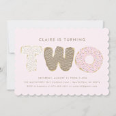 Second Birthday Party Donut Theme Invitations (Front)