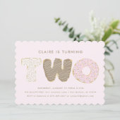 Second Birthday Party Donut Theme Invitations (Standing Front)