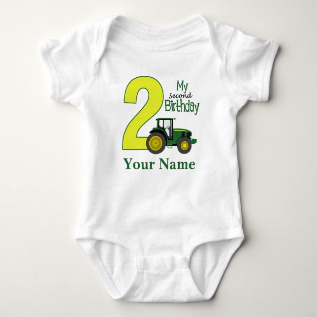 Second Birthday Personalized Baby Bodysuit (Front)