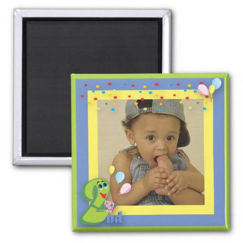 Second Birthday Photo Frame Magnet