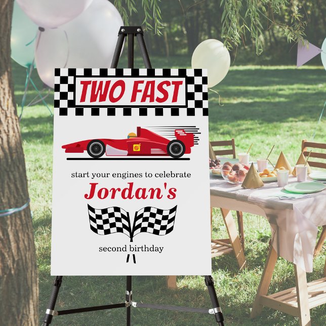 Second Birthday Red Race Car Two Fast Foam Board (Creator Uploaded)