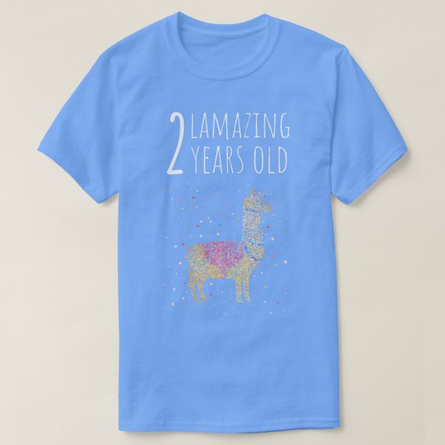 Second Birthday Two 2nd Llama Alpaca T-Shirt (Design Front)