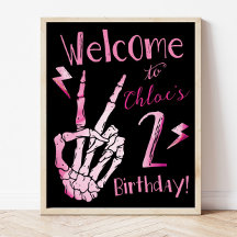 Second Birthday Welcome Sign, Bad TWO the Bone