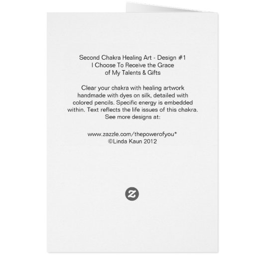 Second Chakra-  #1 - Creativity Cards (Back)
