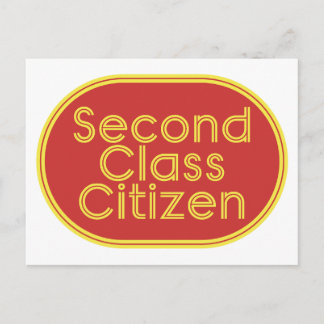 Second Class Citizen Post Office Postcard