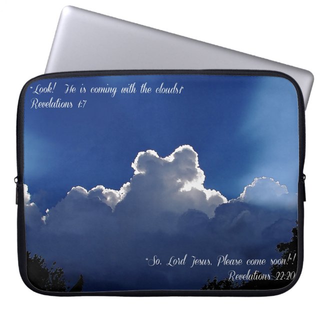 Second Coming Inspirational Scripture Laptop Sleeve (Front)
