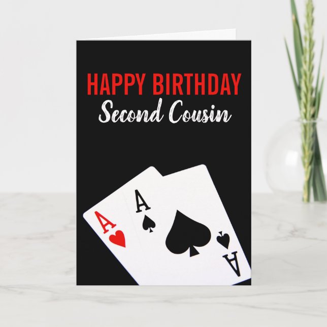 Second Cousin Poker Birthday Card (Front)