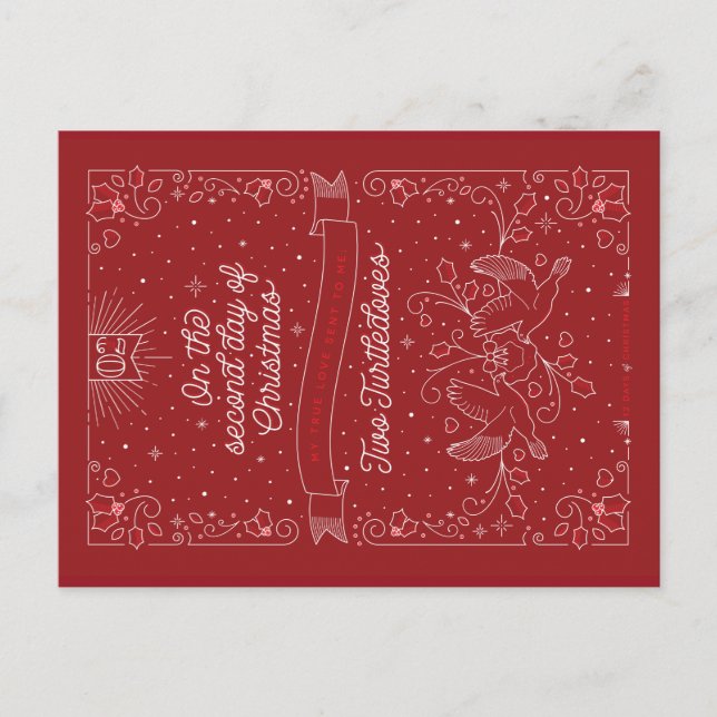 SECOND DAY OF CHRISTMAS / Christmas Postcard (Front)