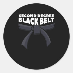 Second Degree Black Belt Martial Arts Karate 1 Classic Round Sticker