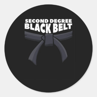 Second Degree Black Belt Martial Arts Karate 1 Classic Round Sticker