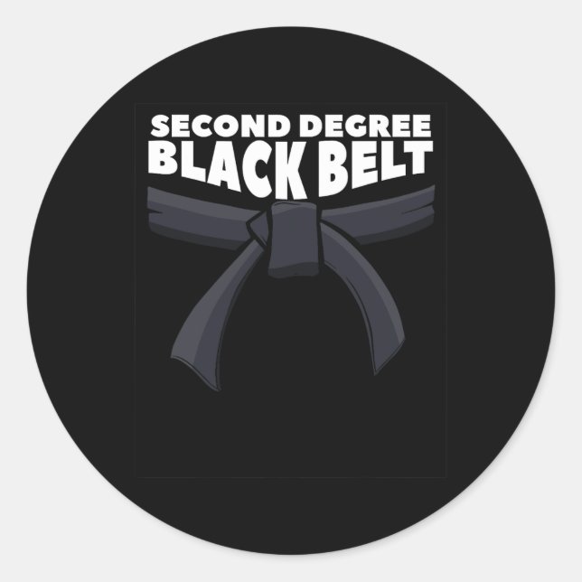 Second Degree Black Belt Martial Arts Karate 1  Classic Round Sticker (Front)