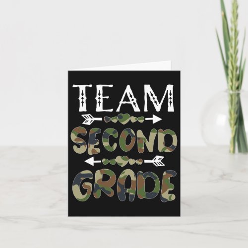 Second Grade Back To School 1st Day Camo Teachers  Card