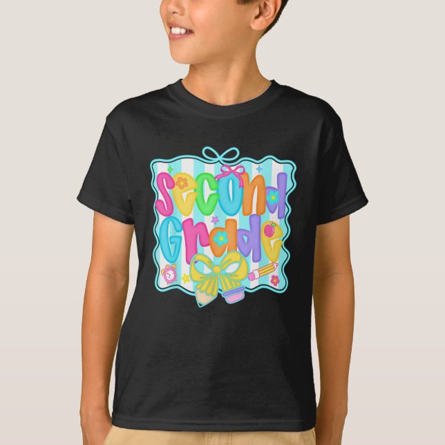 Second Grade Back To School 2nd Grade Coquette Tea T-Shirt (Front)