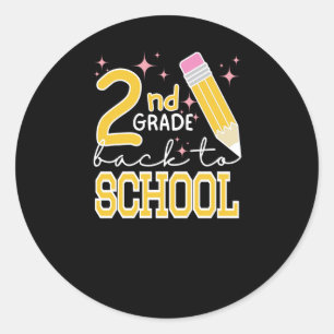 Second Grade Back To School  Classic Round Sticker