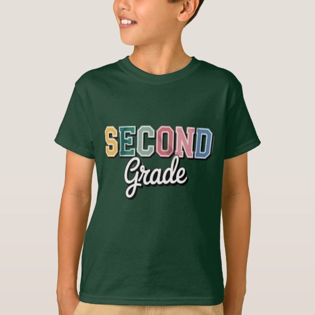 Second Grade – Colorful Back to School Design T-Shirt (Front)