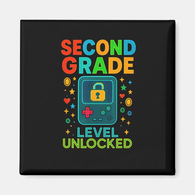 Second Grade Level Unlocked Gamer Ck To School Con Magnet (Front)