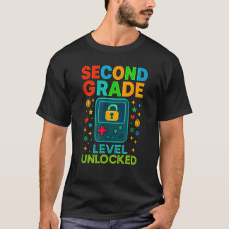 Second Grade Level Unlocked Gamer Ck To School Con T-Shirt