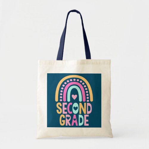 Second Grade Rainbow Girls Boys Teacher Cute 2nd Tote Bag