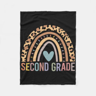 Second Grade Rainbow Girls Boys Teacher Team 2nd G Fleece Blanket