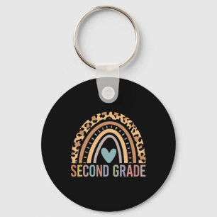 Second Grade Rainbow Girls Boys Teacher Team 2nd G Keychain