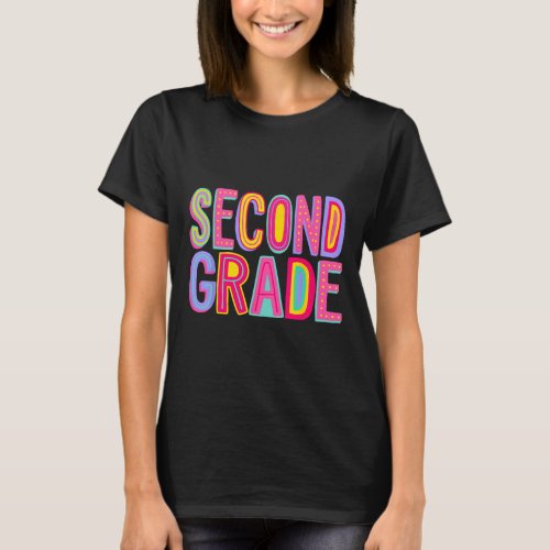 Second Grade Rainbow Vibes Back To School 2nd Grad T_Shirt