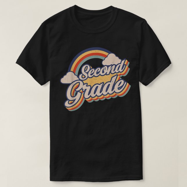 Second Grade Retro Girls Boys Teacher Team 2nd Gra T-Shirt (Design Front)